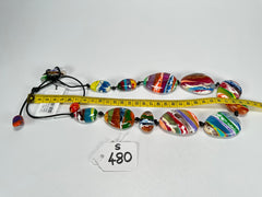 Sobral - Multi-Colour "Onda Lisi" Resin Necklace ( 004578 )