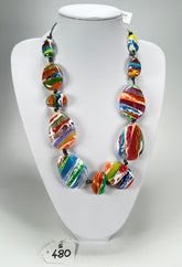 Sobral - Multi-Colour "Onda Lisi" Resin Necklace ( 004578 )