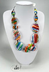 Sobral - Multi-Colour "Onda Lisi" Resin Necklace ( 004578 )