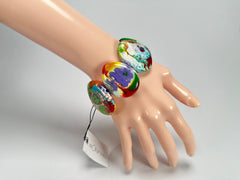Sobral - Multi-Colour "Discs" Pollock Elasticated Resin Bracelet ( 000000 )
