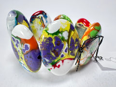 Sobral - Multi-Colour "Discs" Pollock Elasticated Resin Bracelet ( 000000 )