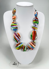 Sobral - Multi-Colour "Onda Lisi" Resin Necklace ( 004578 )