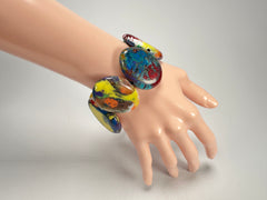 Sobral - Multi-Colour "Discs" Pollock Elasticated Resin Bracelet ( 000000 )