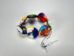 Sobral - Multi-Colour "Discs" Pollock Elasticated Resin Bracelet ( 000000 )