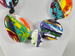 Sobral - Multi-Colour "Onda Lisi" Resin Necklace ( 004578 )