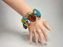 Sobral - Multi-Colour "Discs" Pollock Elasticated Resin Bracelet ( 000000 )