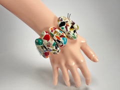 Sobral - Caillou Marfim "Onda" Elasticated Resin Bracelet ( 005329 )