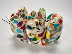 Sobral - Caillou Marfim "Onda" Elasticated Resin Bracelet ( 005329 )