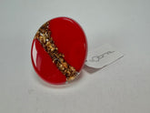 Sobral - Metalique "Munique" Orlando Red Resin Ring ( 005145 ) - Size UK U / US 10
