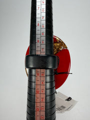 Sobral - Metalique "Munique" Orlando Red Resin Ring ( 005145 ) - Size UK U / US 10