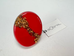 Sobral - Metalique "Munique" Orlando Red Resin Ring ( 005145 ) - Size UK V / US 10.5