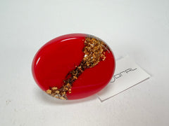 Sobral - Metalique "Munique" Orlando Red Resin Ring ( 005145 ) - Size UK V / US 10.5