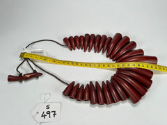 Sobral - "Tusk" Studio Creation Dark Red Resin Necklace ( 000000 )