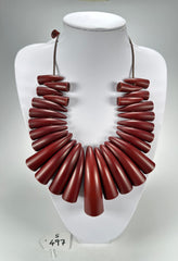 Sobral - "Tusk" Studio Creation Dark Red Resin Necklace ( 000000 )