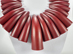 Sobral - "Tusk" Studio Creation Dark Red Resin Necklace ( 000000 )