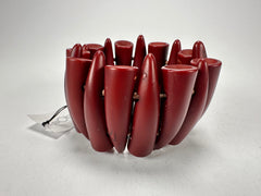Sobral - "Tusk" Studio Creation Dark Red Elasticated Resin Bracelet ( 000000 )