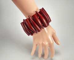 Sobral - "Tusk" Studio Creation Dark Red Elasticated Resin Bracelet ( 000000 )