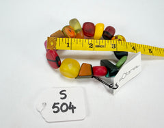 Sobral - Multi-Colour "Indiana" Mix Multicor Elasticated Resin Bracelet ( 000210 )