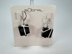 Sobral - Street "Atelie" Black Resin Earrings ( 005338 )
