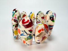 Sobral - Caillou Marfim "Onda" Elasticated Resin Bracelet ( 005329 )
