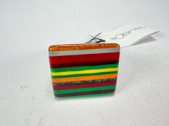 Sobral - Pop Art "Carre" Resin Ring ( 001828 ) - Size UK N / US 6.5