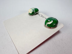 Sobral - Onda Verde "Wave" Green Resin Clip On Earrings ( 005331 )
