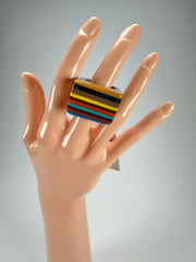 Sobral - Pop Art "Carre" Resin Ring ( 001828 ) - Size UK S / US 9