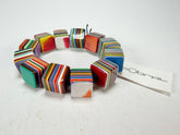 Sobral - Pop Art "Popinho" Small Cubes Elasticated Resin Bracelet ( 000224 )