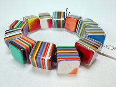 Sobral - Pop Art "Popinho" Small Cubes Elasticated Resin Bracelet ( 000224 )