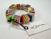 Sobral - Pop Art "Popinho" Small Cubes Elasticated Resin Bracelet ( 000224 )