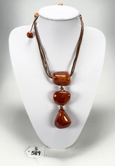 Sobral - Honey "Cusco" Resin Necklace ( 001614 )