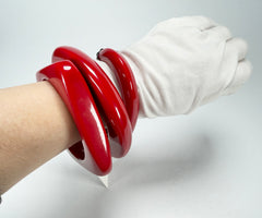Sobral - Studio "Stacker " 3 Red Resin Solid Bangle Set ( 005161 )