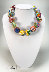 Sobral - Planets "Cluster" Studio Creation Pollock Resin Necklace ( 000000 )