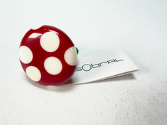 Sobral - Dots "Dots" Red & White Resin Ring ( 005354 ) - Size UK S / US 9