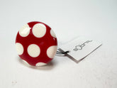 Sobral - Dots "Dots" Red & White Resin Ring ( 005354 ) - Size UK U / US 10