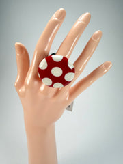 Sobral - Dots "Dots" Red & White Resin Ring ( 005354 ) - Size UK U / US 10