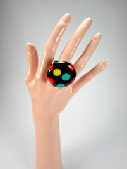 Sobral - Dots "Dots" Multi Colour Resin Ring ( 005354 ) - Size UK N / US 7