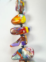 Sobral - Multi-Colour "Jagged" Studio Creation Pollock Resin Necklace ( 000000 )