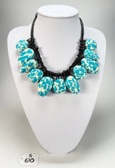 Sobral - Studio Creation "Fragments" Blue & White Resin Necklace ( 000000 )