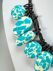 Sobral - Studio Creation "Fragments" Blue & White Resin Necklace ( 000000 )