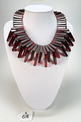 Sobral - Studio Creation "Aranha Tóxica" Black & Dark Red Resin Necklace ( 000000 )