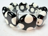 Sobral - Dots "Dots" Black & White Elasticated Resin Bracelet ( 005362 )