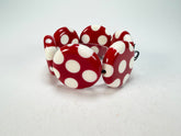 Sobral - Dots "Nº F" Red & White Elasticated Resin Bracelet ( 005361 )