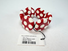 Sobral - Dots "Nº F" Red & White Elasticated Resin Bracelet ( 005361 )