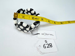Sobral - Dots "Nº F" Black & White Elasticated Resin Bracelet ( 005361 )
