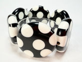 Sobral - Dots "Nº F" Black & White Elasticated Resin Bracelet ( 005361 )