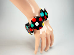 Sobral - Dots "Nº F" Multi Colour Elasticated Resin Bracelet ( 005361 )