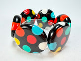Sobral - Dots "Nº F" Multi Colour Elasticated Resin Bracelet ( 005361 )