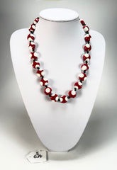 Sobral - Dots "Yoi" Red & White Resin Necklace ( 005358 )