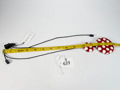 Sobral - Dots "Nº F" Red & White Pendant Resin Necklace ( 005357 )